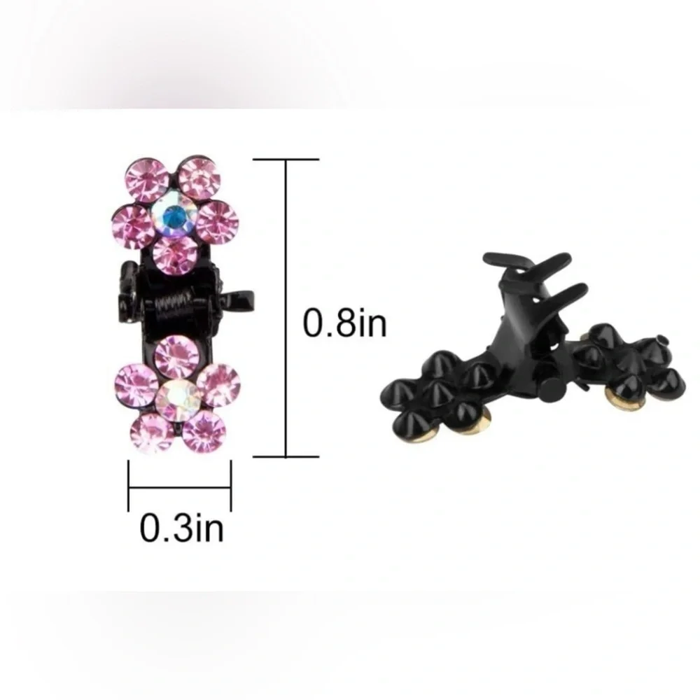 Mini Rhinestone Metal Claw Hair Clips-2 Count - Picture 2 of 2